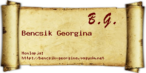 Bencsik Georgina névjegykártya